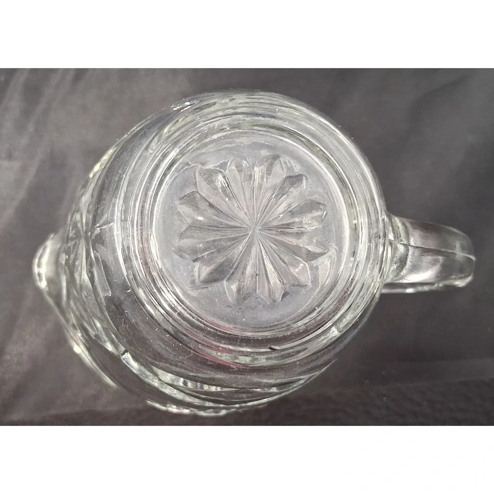 Vintage Anchor Hocking Star of David Pressed Glass Creamer